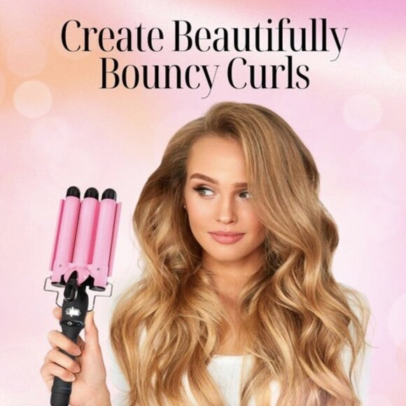 Allure 3 Barrel Curling Iron Hair Crimper: Dual Voltage Three Barrels Hair Waver - Picture 5 of 11